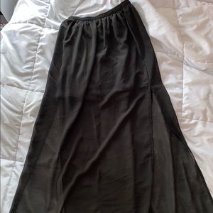 Partially Sheer Maxi Skirt